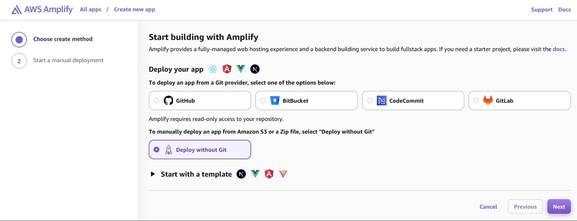 deploy app without git